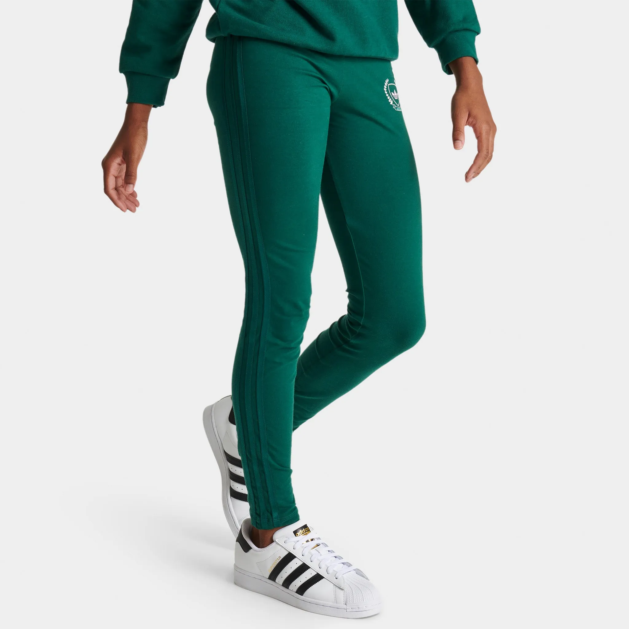 adidas Originals Junior Girls' Collegiate High-Waisted Leggings / Collegiate Green