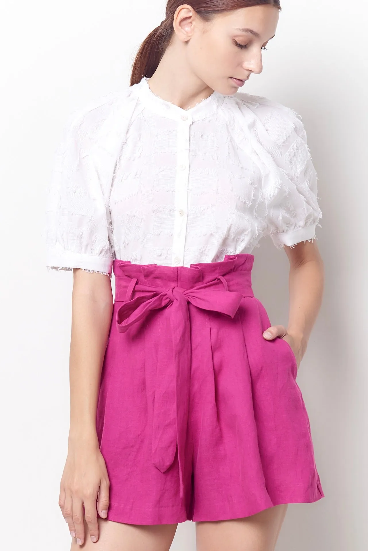 ALEXA High Waisted Shorts - Linen