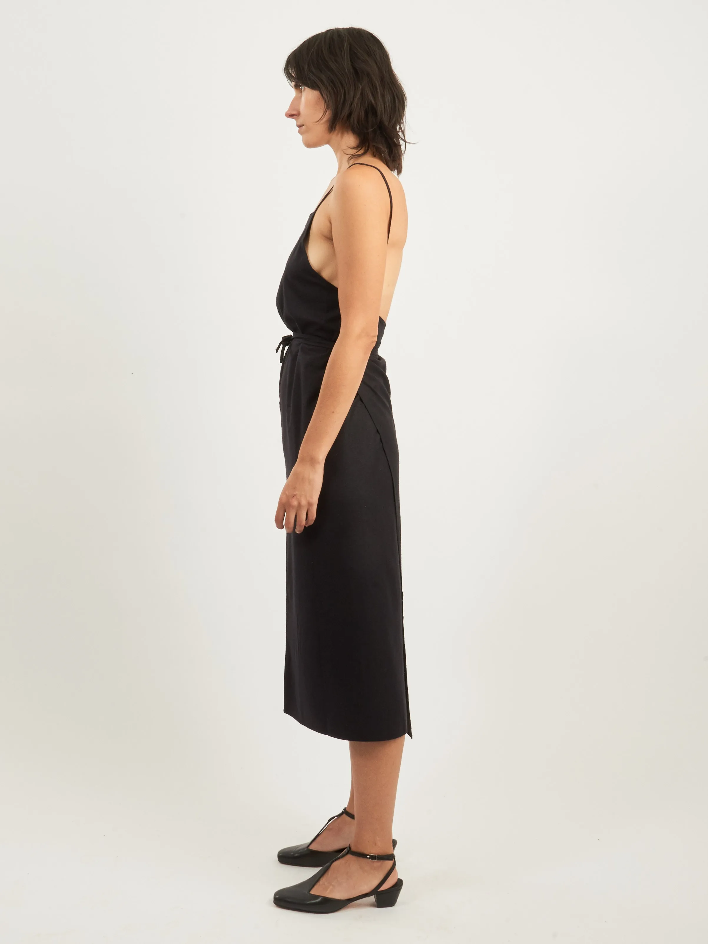 Black Yumi Apron Dress