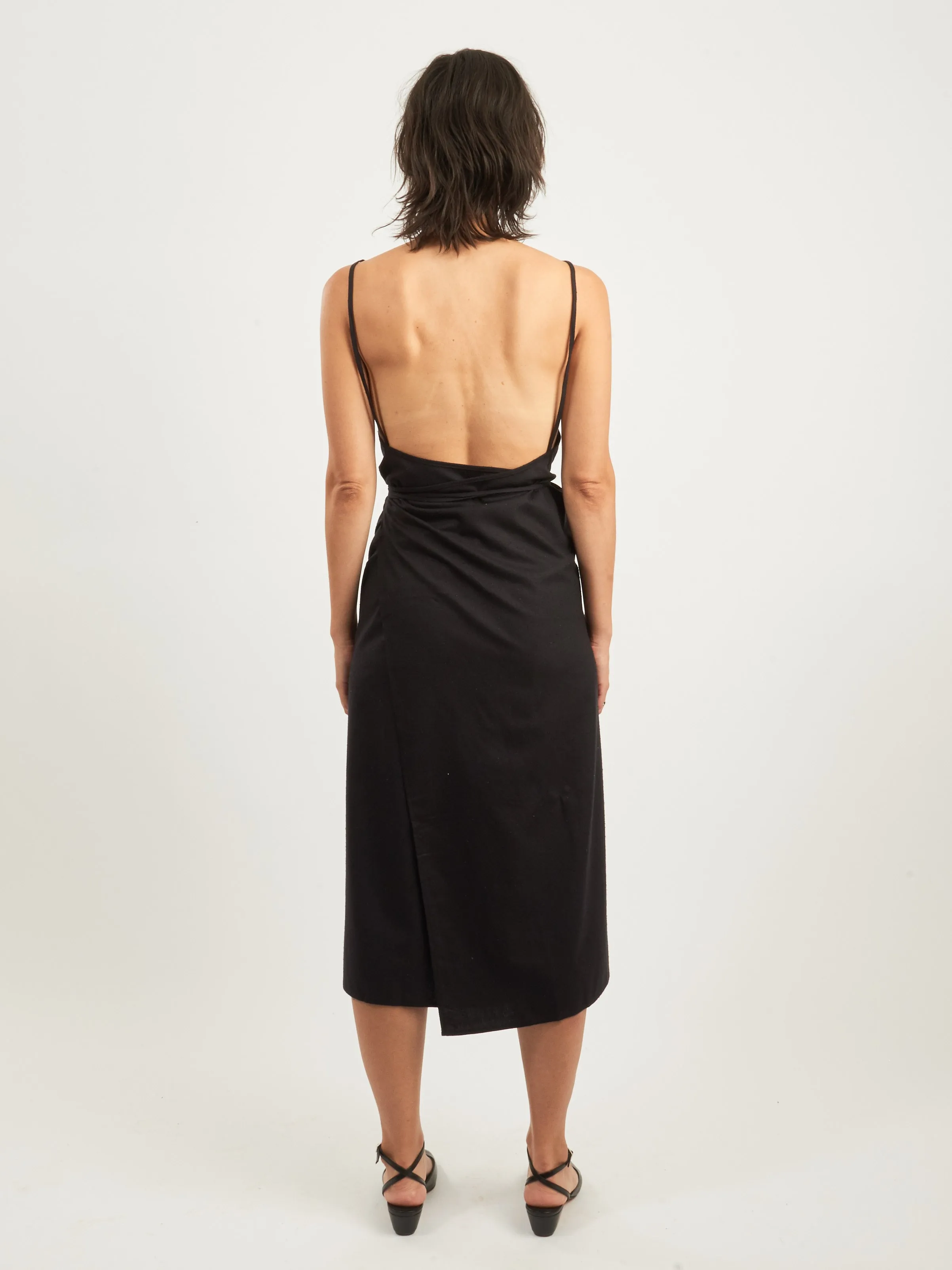 Black Yumi Apron Dress