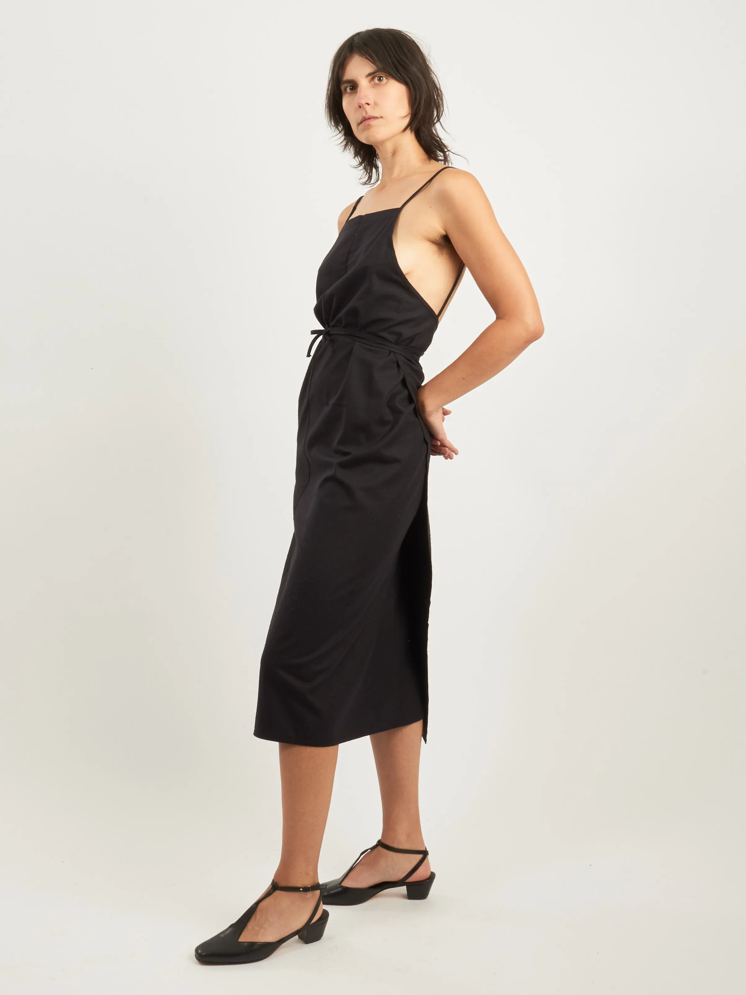 Black Yumi Apron Dress