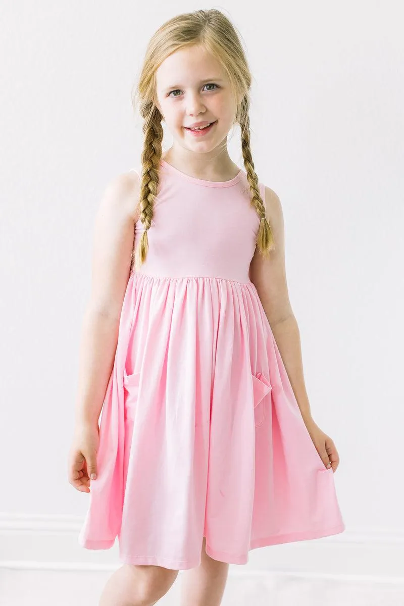 Bubblegum Pink Tank Pocket Twirl Dress