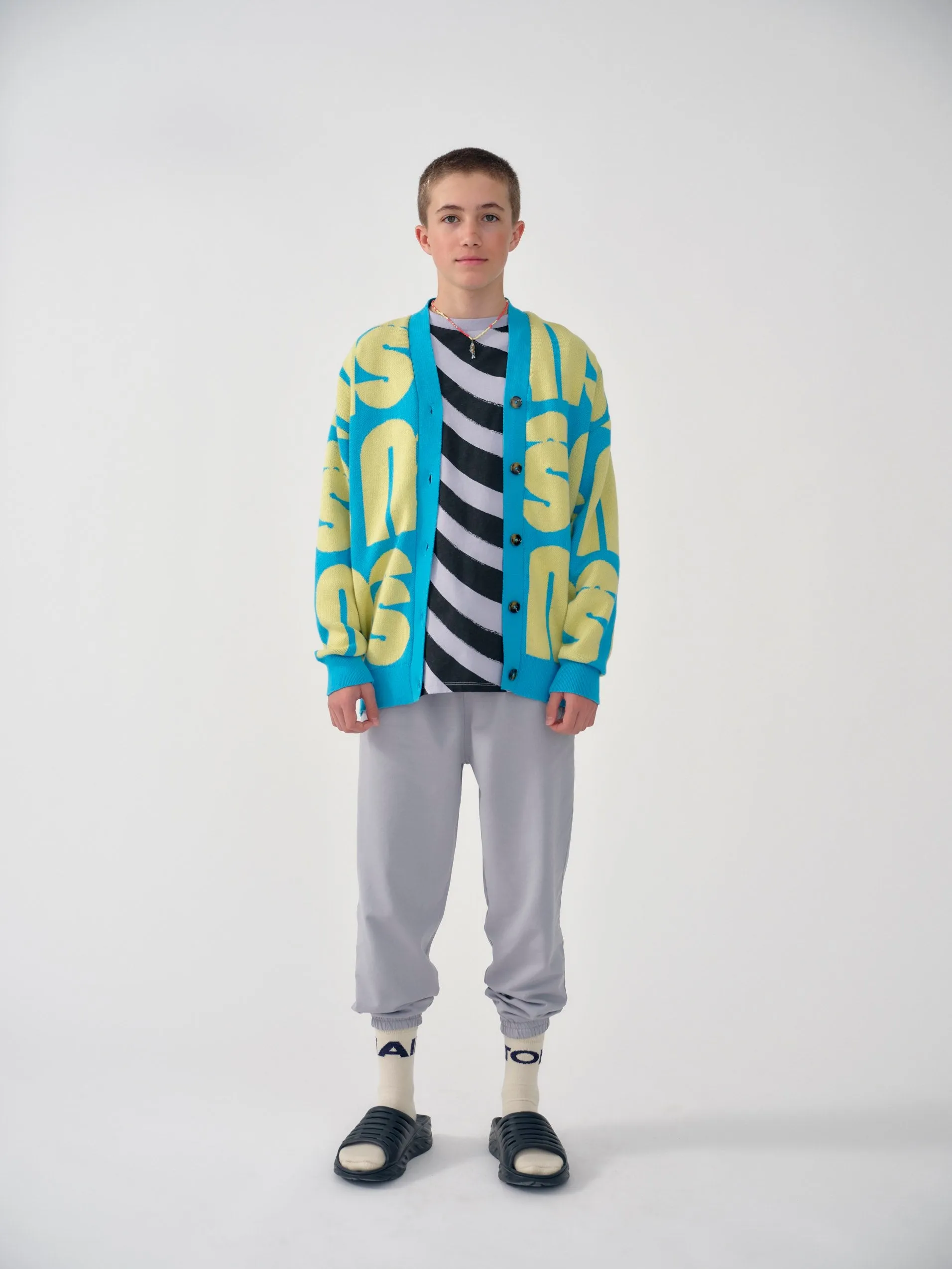 Cardigan Jacquard Turquoise Butter - Sample