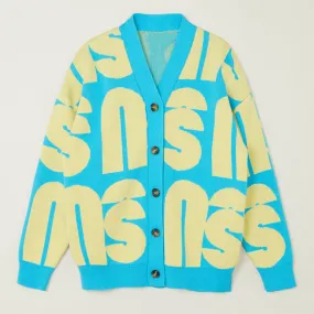 Cardigan Jacquard Turquoise Butter - Sample