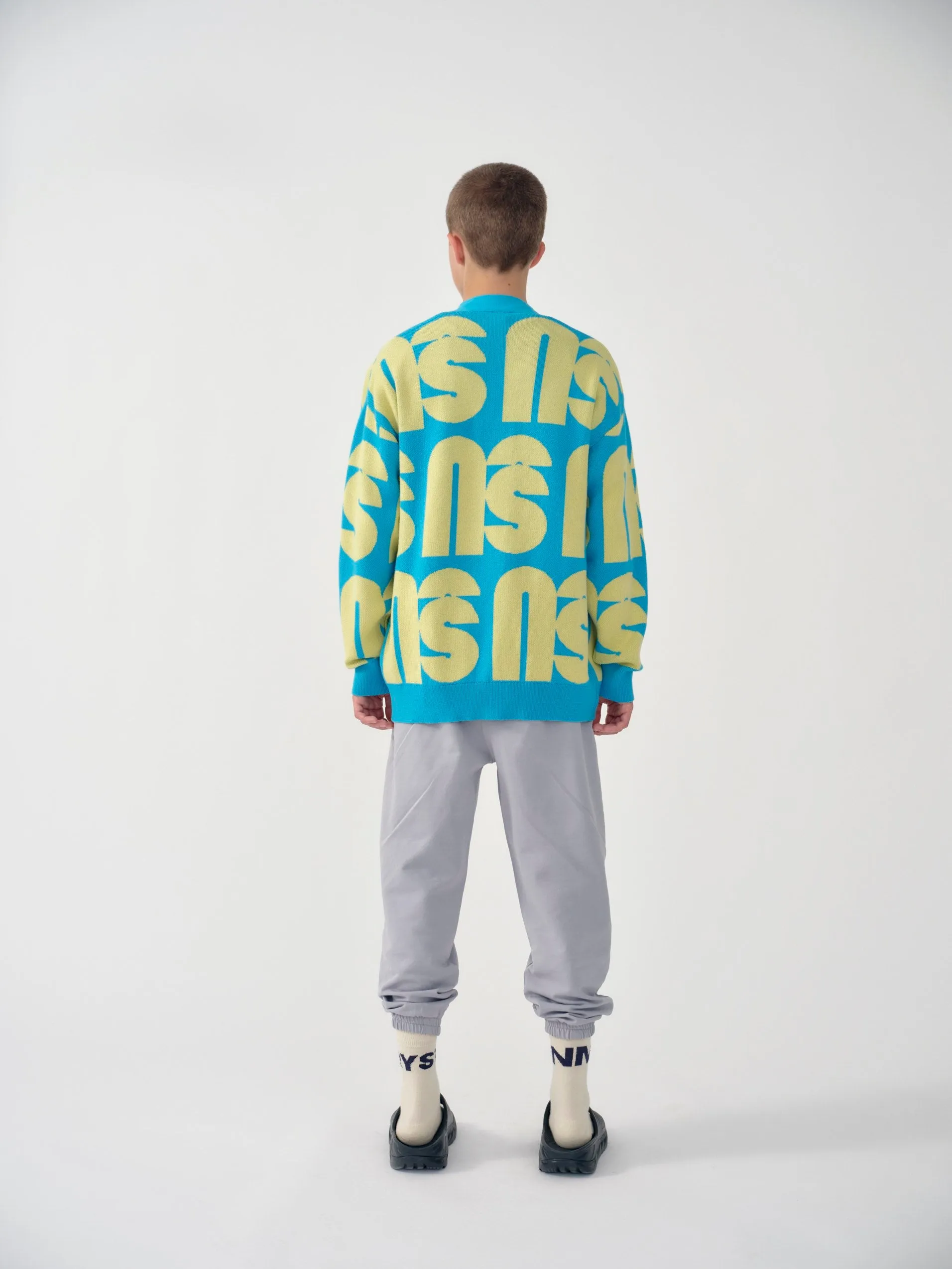 Cardigan Jacquard Turquoise Butter