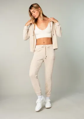 Chic Athletic Velour Drawstring Jogger Pants