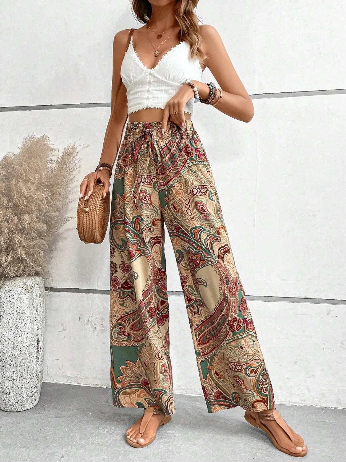 Chic Printed Wide Leg Pants