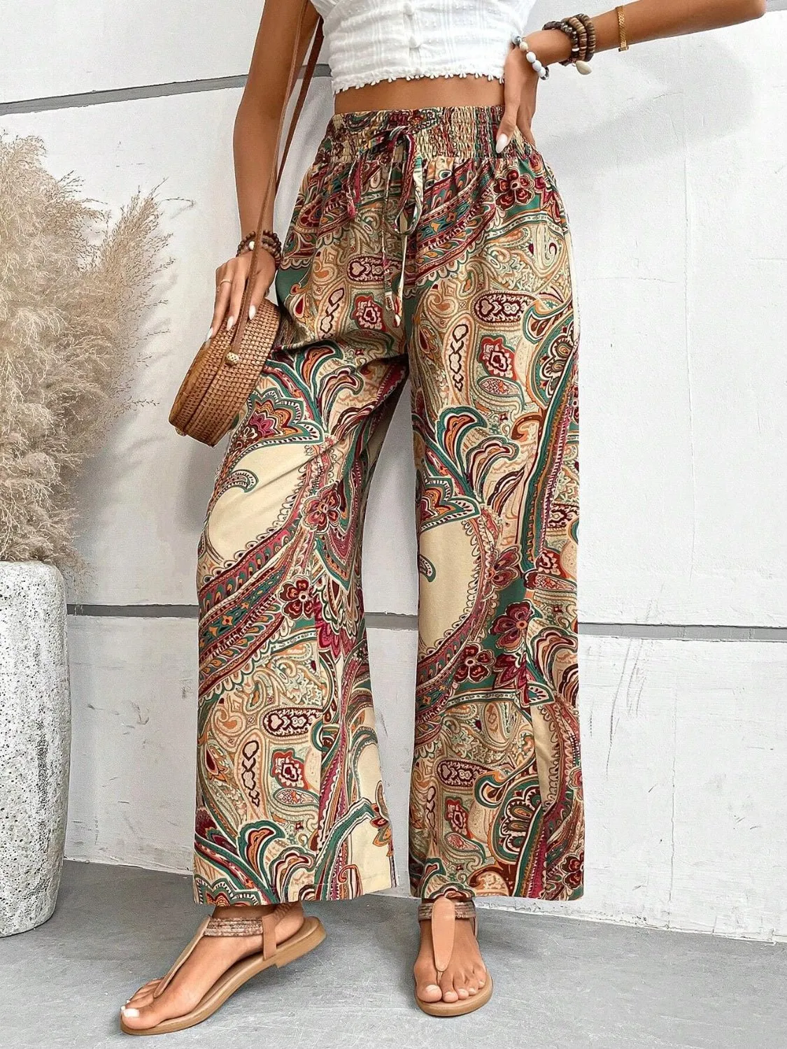 Chic Printed Wide Leg Pants