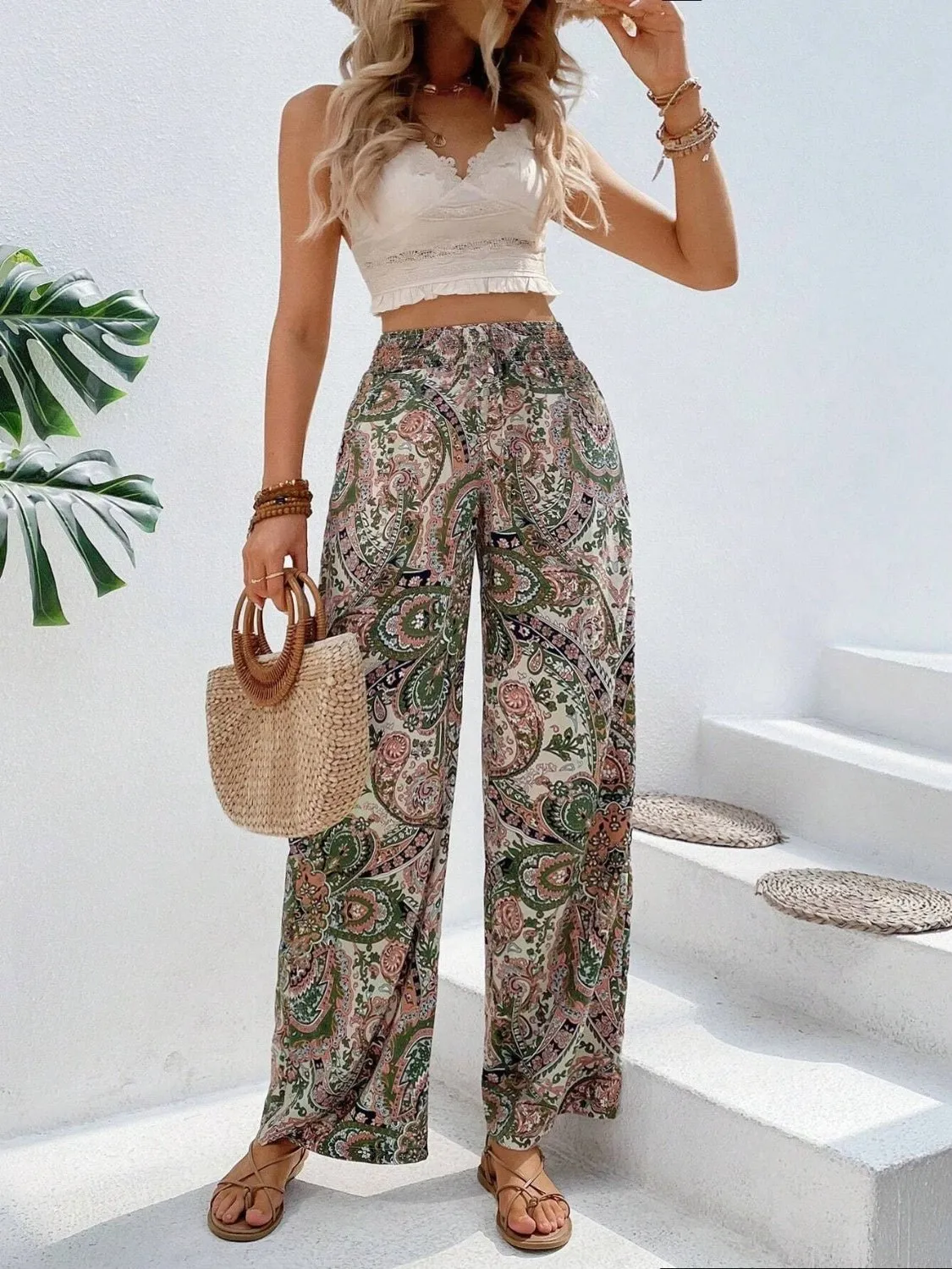 Chic Printed Wide Leg Pants
