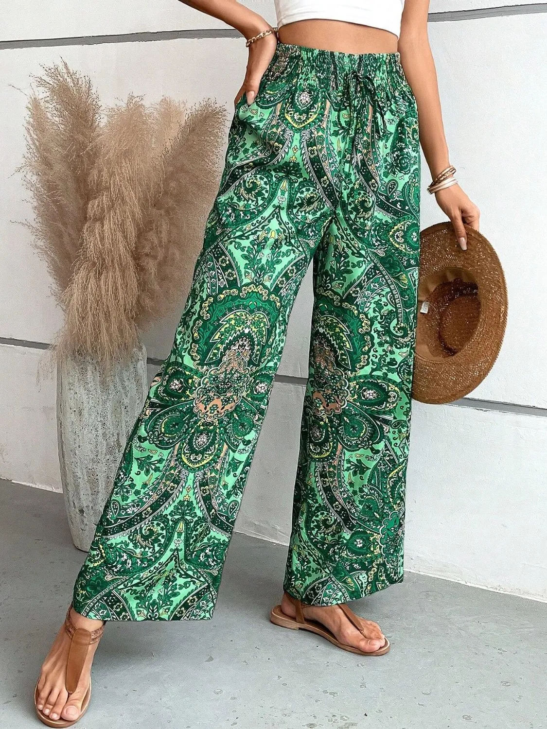 Chic Printed Wide Leg Pants