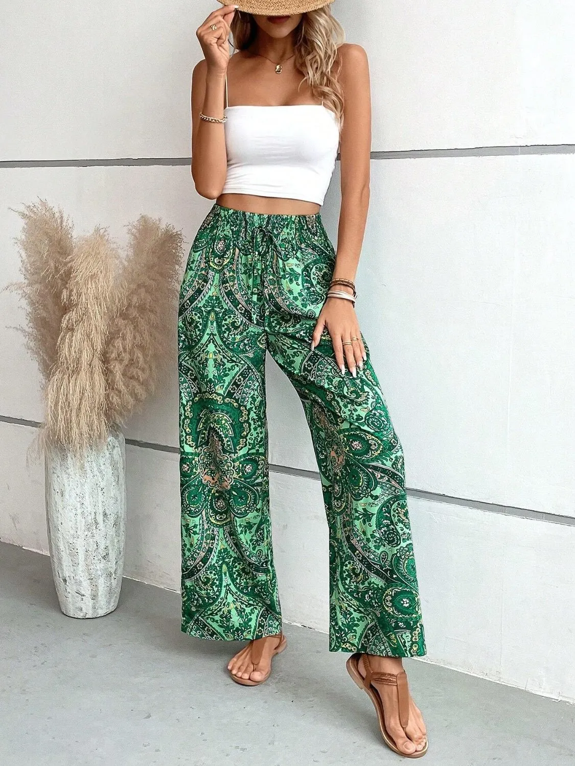 Chic Printed Wide Leg Pants
