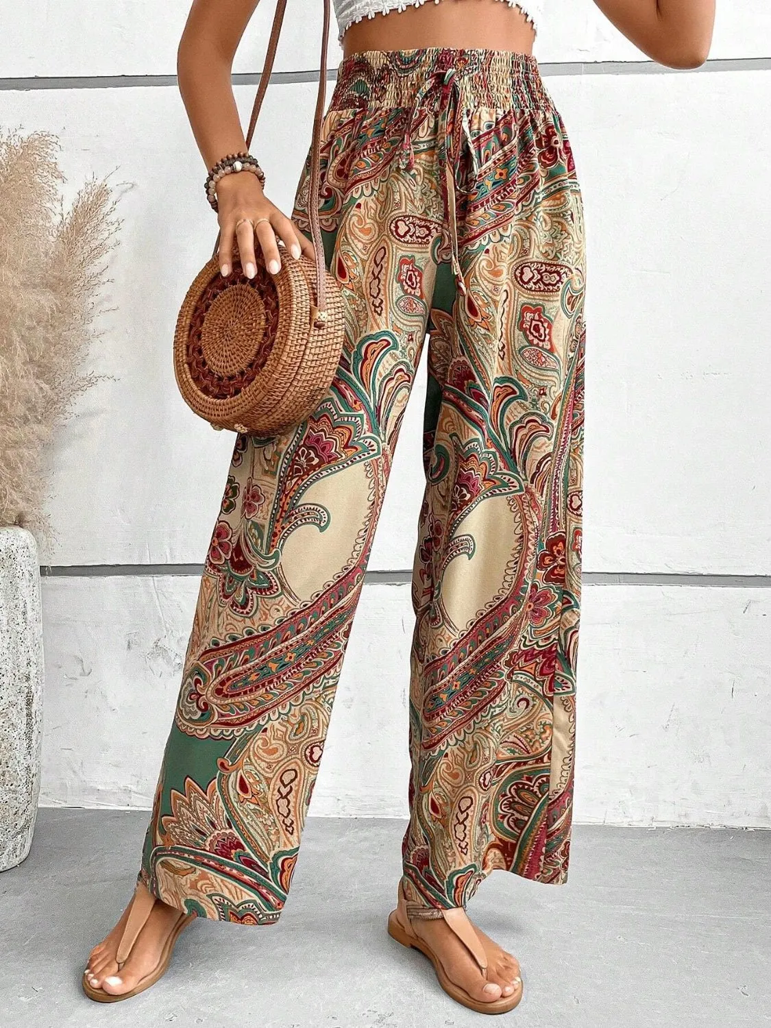 Chic Printed Wide Leg Pants