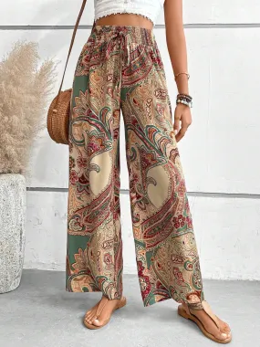 Chic Printed Wide Leg Pants