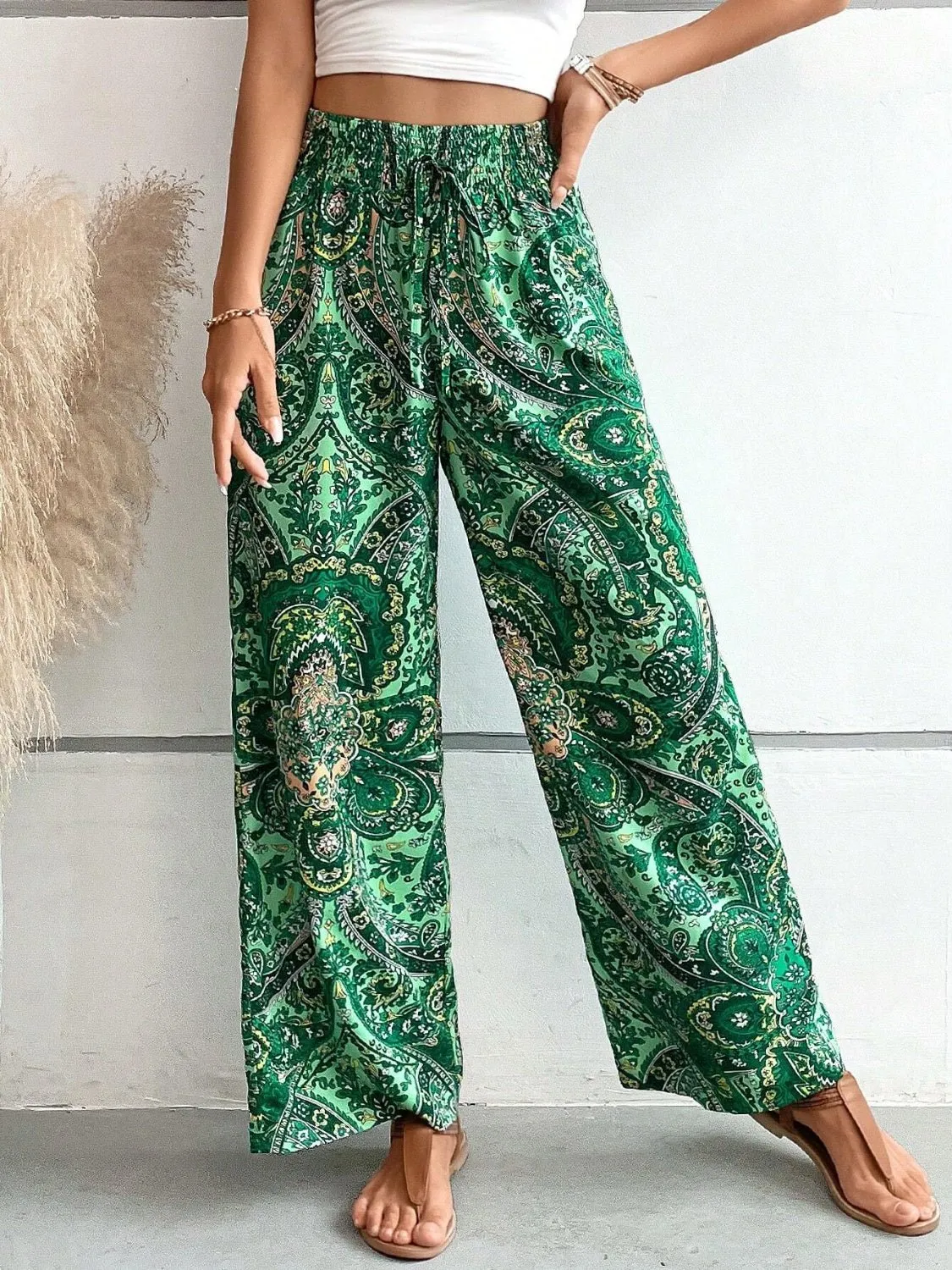 Chic Printed Wide Leg Pants