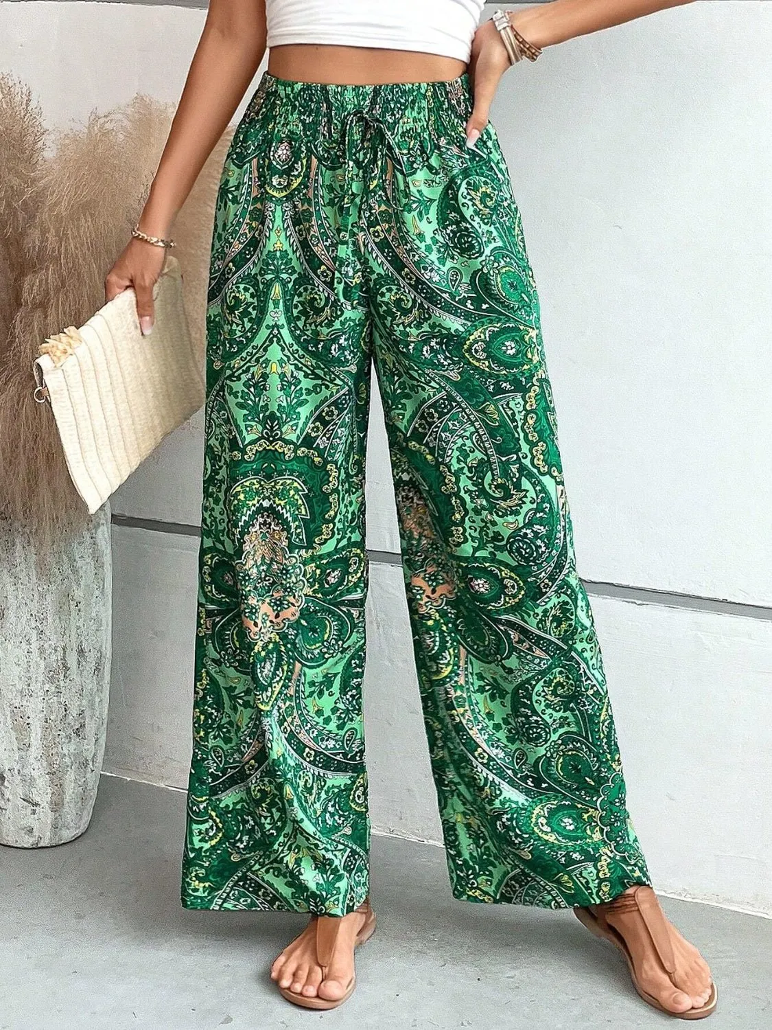 Chic Printed Wide Leg Pants