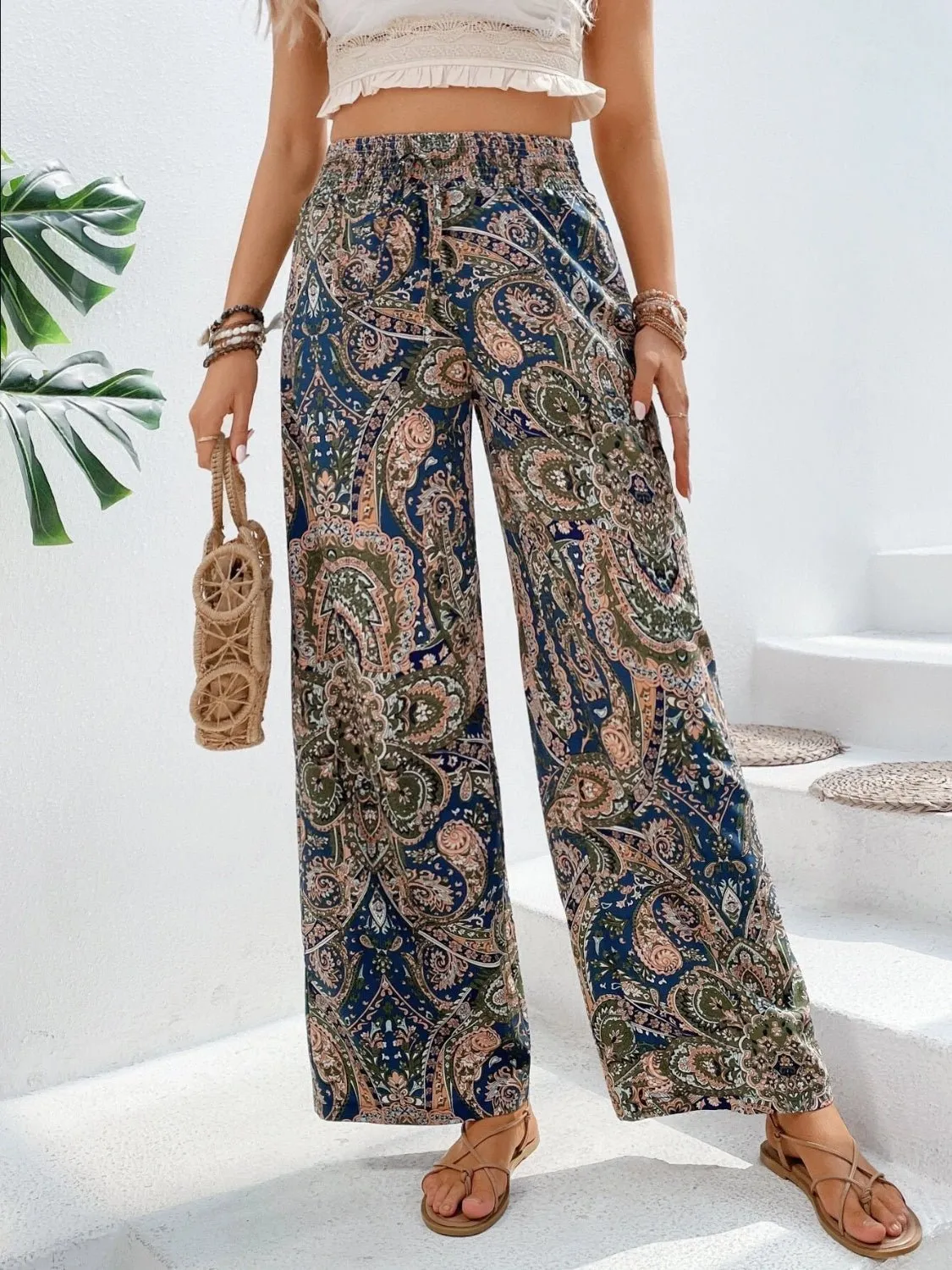 Chic Printed Wide Leg Pants