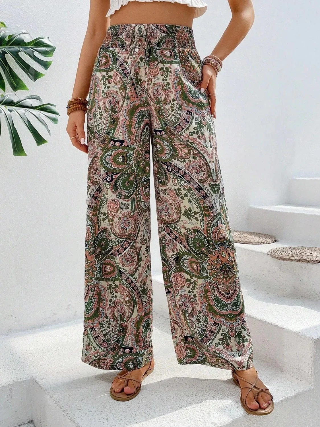 Chic Printed Wide Leg Pants