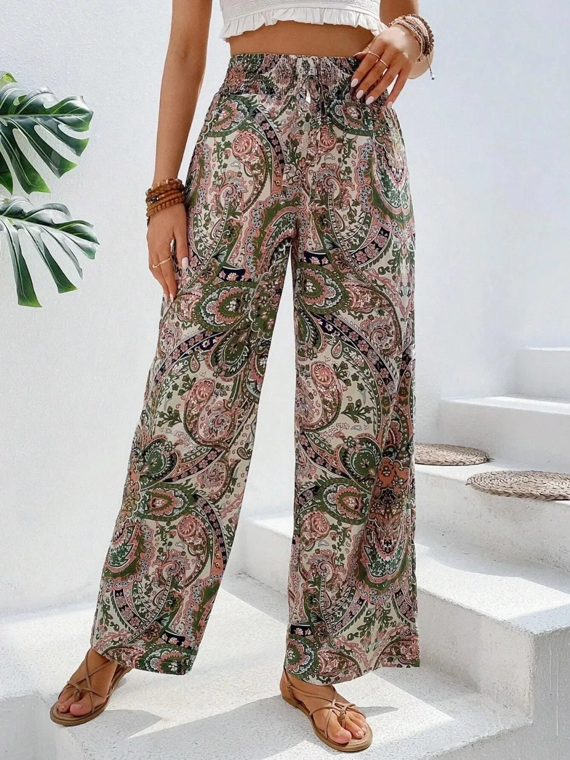 Chic Printed Wide Leg Pants