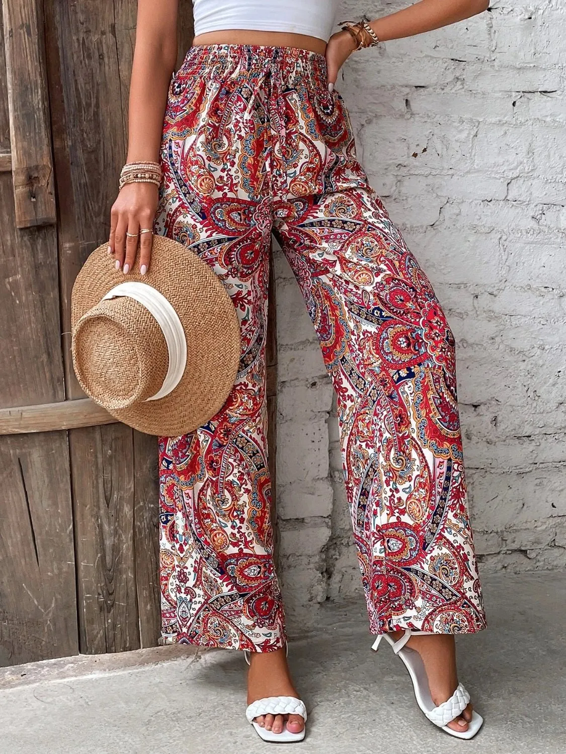 Chic Printed Wide Leg Pants