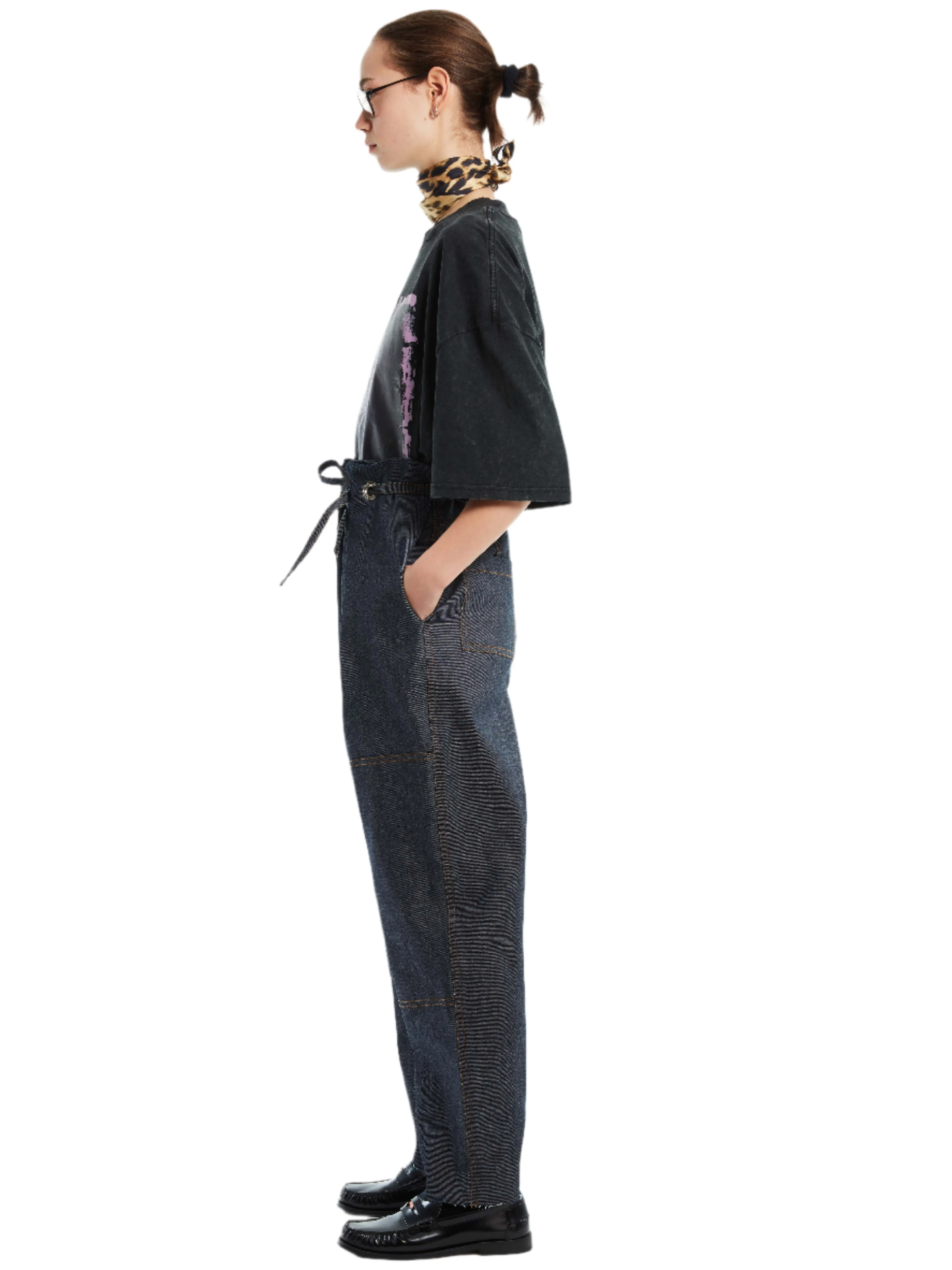 DENIM PAPERBAG PANTS