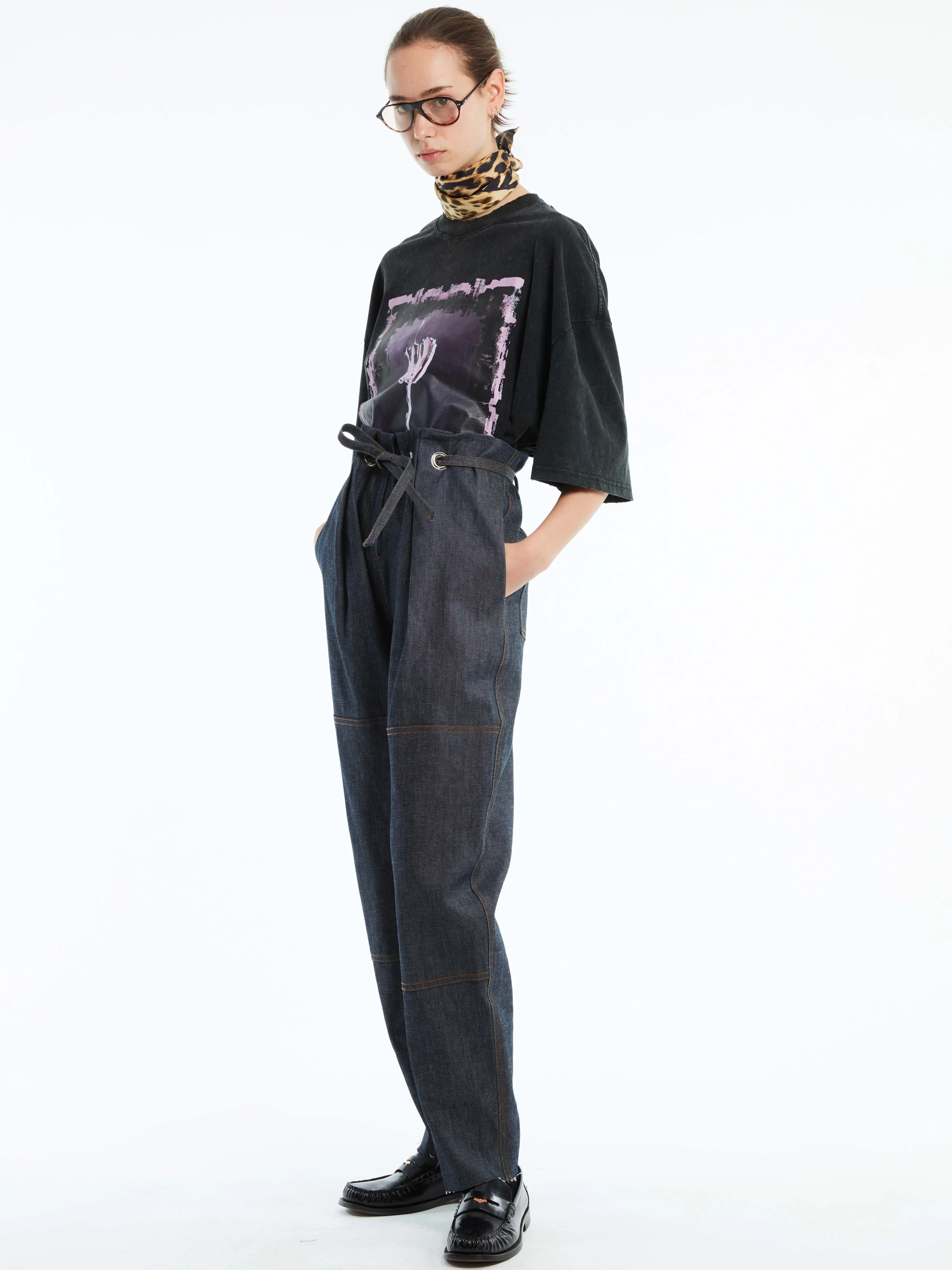DENIM PAPERBAG PANTS