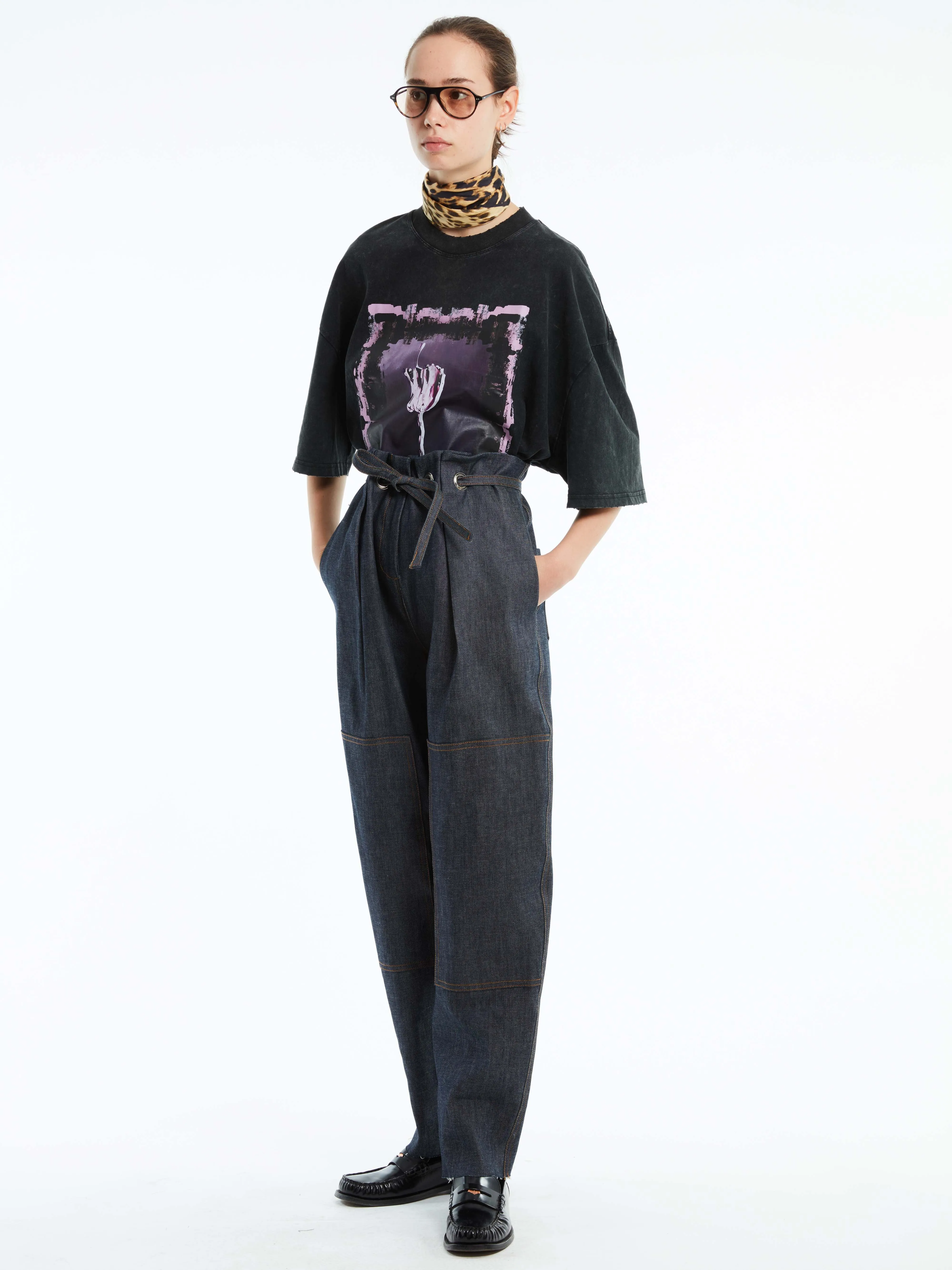DENIM PAPERBAG PANTS