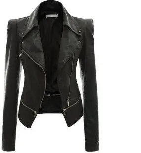 GlamzLife's Stylish Leather Zipper Jackets For Women