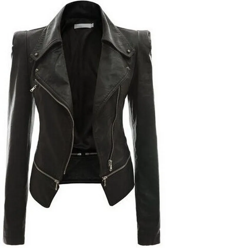 GlamzLife's Stylish Leather Zipper Jackets For Women