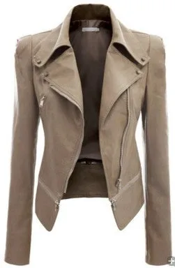 GlamzLife's Stylish Leather Zipper Jackets For Women