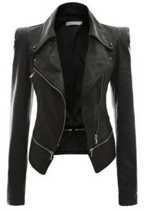 GlamzLife's Stylish Leather Zipper Jackets For Women