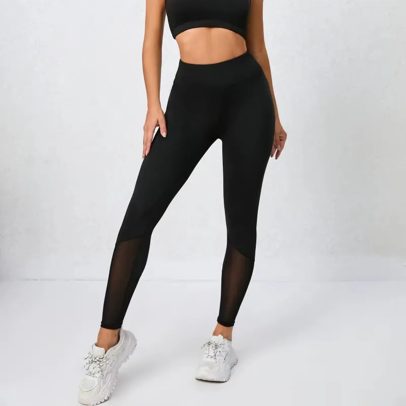 High-Waist Mesh Gym Leggings – Sculpting & Stretchy Yoga Pants