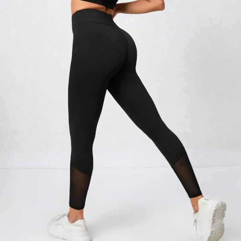 High-Waist Mesh Gym Leggings – Sculpting & Stretchy Yoga Pants