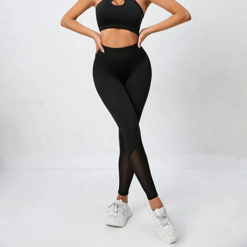 High-Waist Mesh Gym Leggings – Sculpting & Stretchy Yoga Pants