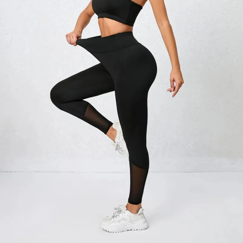 High-Waist Mesh Gym Leggings – Sculpting & Stretchy Yoga Pants