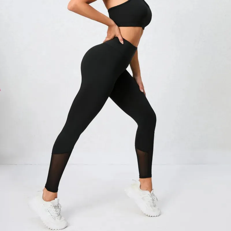 High-Waist Mesh Gym Leggings – Sculpting & Stretchy Yoga Pants