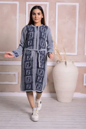 Imported Front Open Mountain Mist Cozy Belted Cardigan Sweater -EE (CGN47)