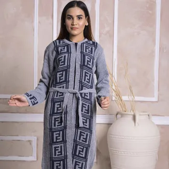 Imported Front Open Mountain Mist Cozy Belted Cardigan Sweater -EE (CGN47)