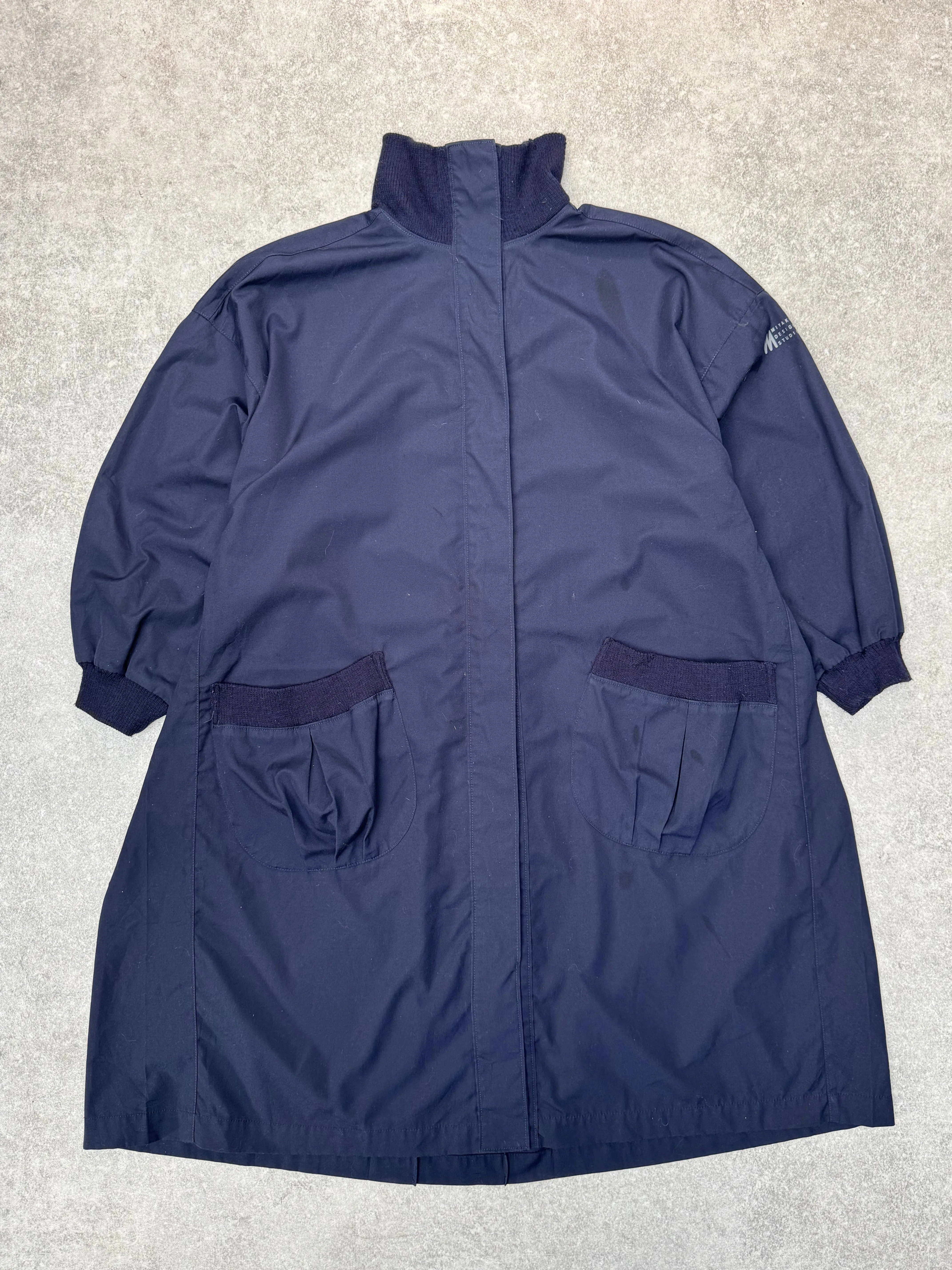 Issey Miyake Knitted Edge Navy Painters Smock