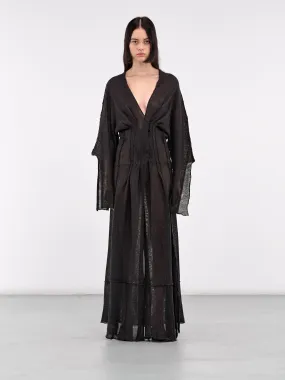 Jean Linen Blend Dress (JEAN-BLACK-BROWN)