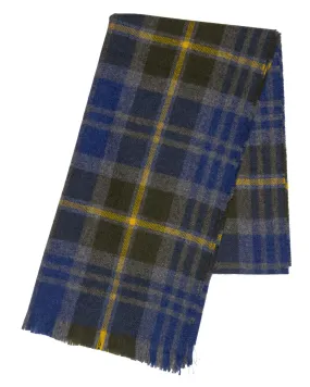 Joshua Ellis Featherweight Modern Tartan 100% Cashmere  Scarf Blue x Green