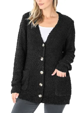 KOGMO Women's Popcorn Sweater Cardigans with Buttons and Pockets