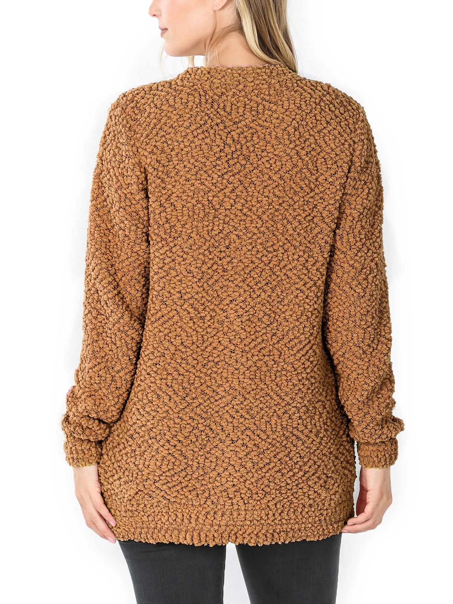 KOGMO Women's Popcorn Sweater Cardigans with Buttons and Pockets