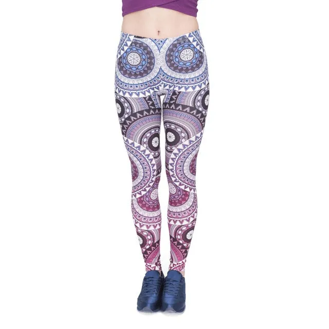 leggins Slim legins stretchy Leggings Fashion Woman Pants Sexy Women Legging Casual Blue streak Printing Fitness