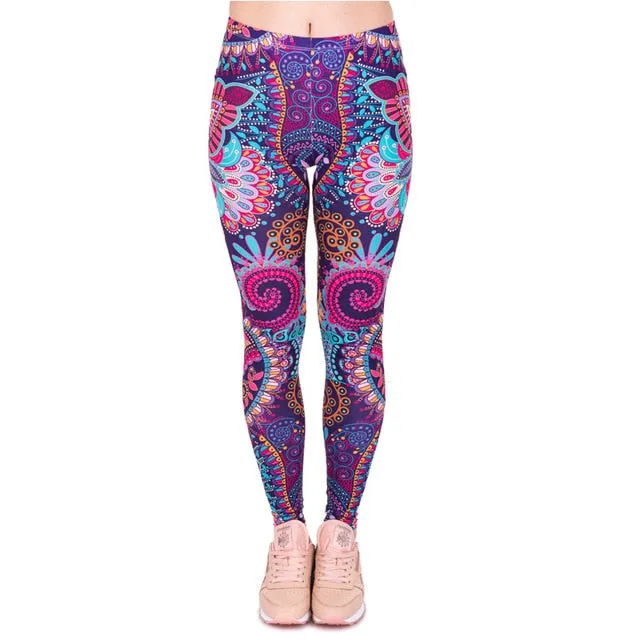 leggins Slim legins stretchy Leggings Fashion Woman Pants Sexy Women Legging Casual Blue streak Printing Fitness