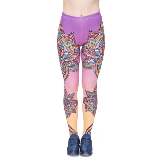 leggins Slim legins stretchy Leggings Fashion Woman Pants Sexy Women Legging Casual Blue streak Printing Fitness
