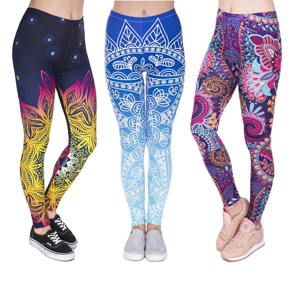 leggins Slim legins stretchy Leggings Fashion Woman Pants Sexy Women Legging Casual Blue streak Printing Fitness