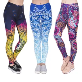 leggins Slim legins stretchy Leggings Fashion Woman Pants Sexy Women Legging Casual Blue streak Printing Fitness