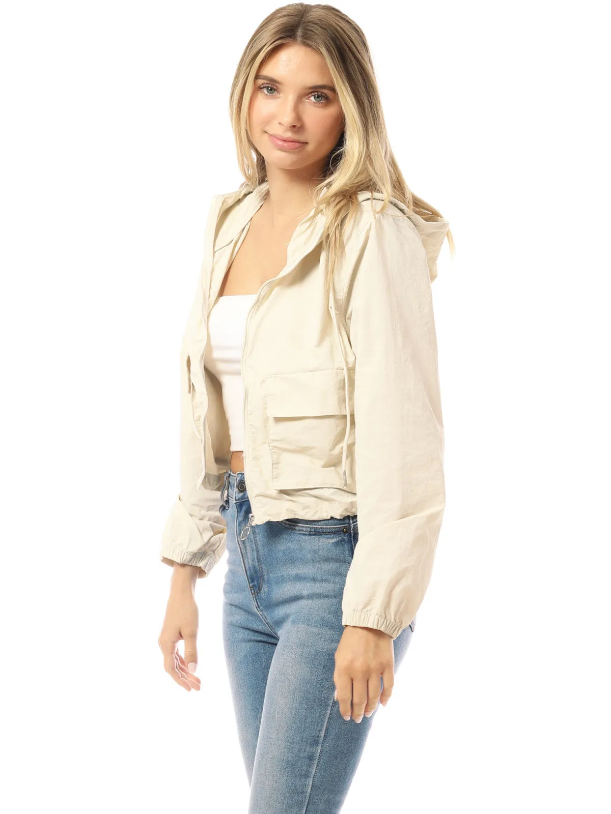 Lightweight Cropped Jackets Yoga Quick Dry Windbreaker Zipper Jackets Workout Running Hoodie Jackets