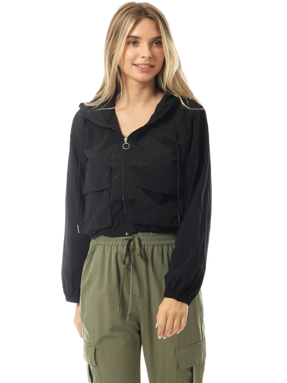 Lightweight Cropped Jackets Yoga Quick Dry Windbreaker Zipper Jackets Workout Running Hoodie Jackets