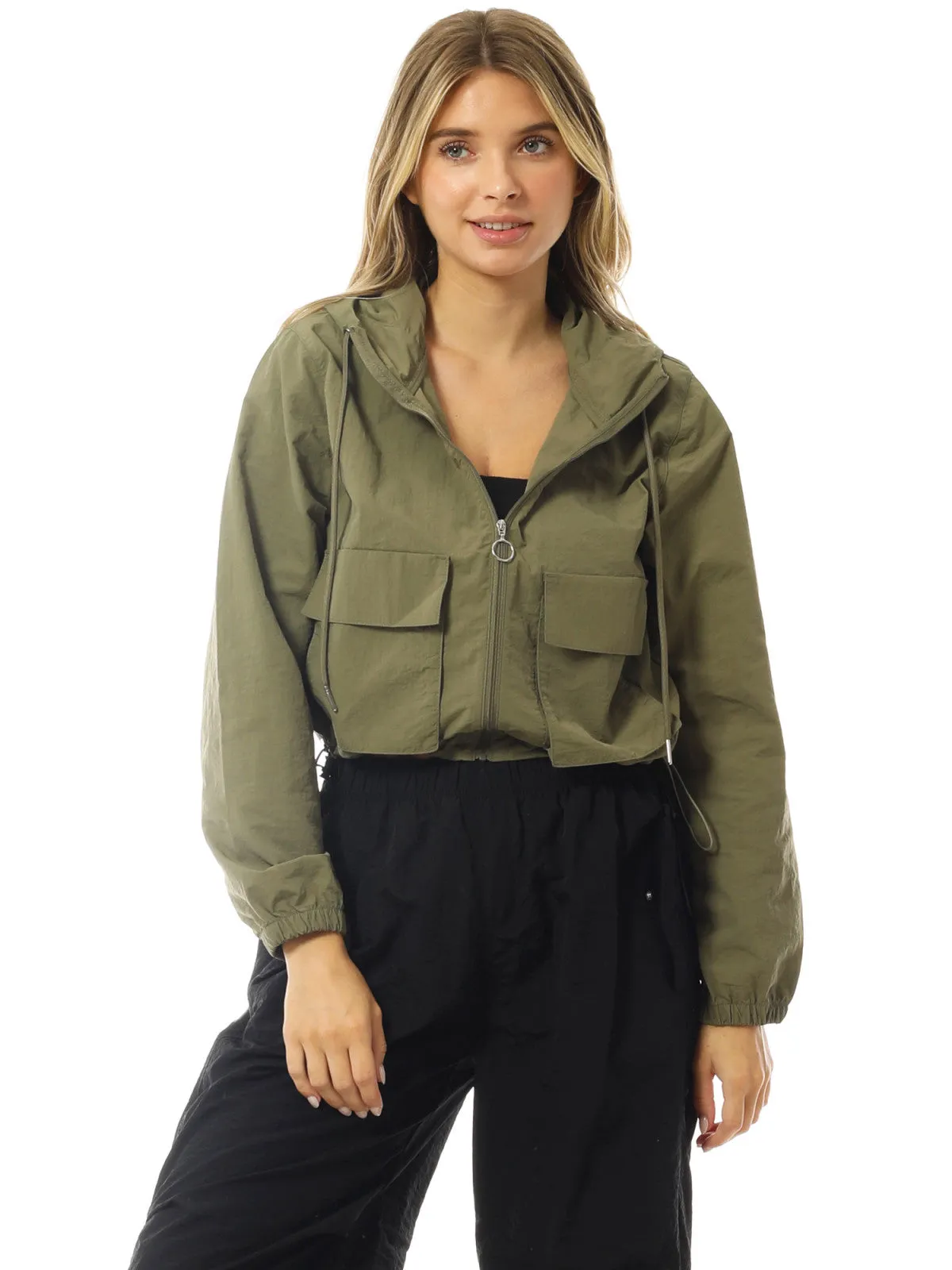 Lightweight Cropped Jackets Yoga Quick Dry Windbreaker Zipper Jackets Workout Running Hoodie Jackets